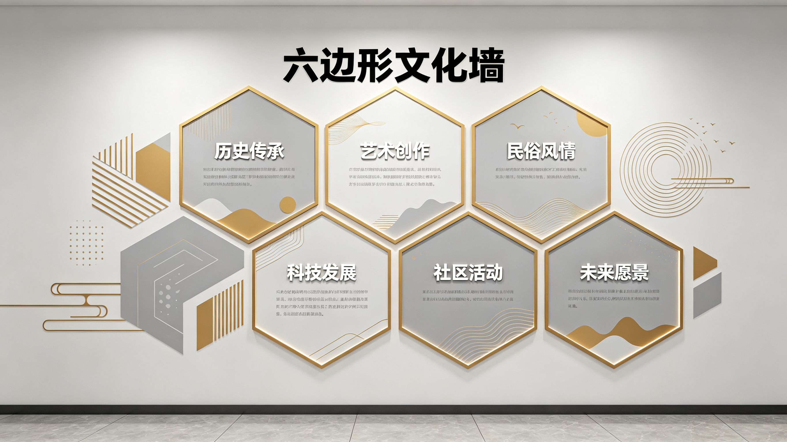 黄山企业文化墙 | 六边形信息美学
